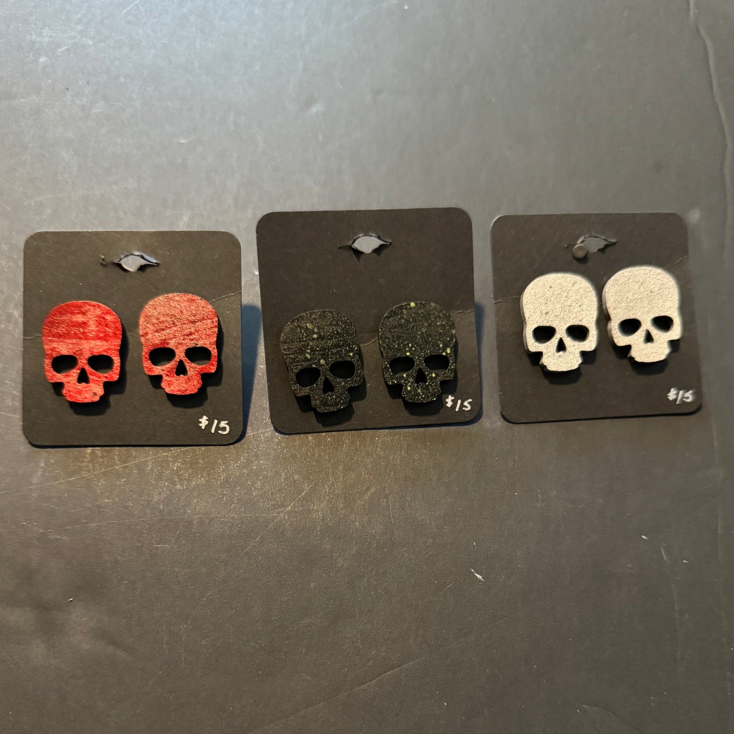 Skull Wood Earrings