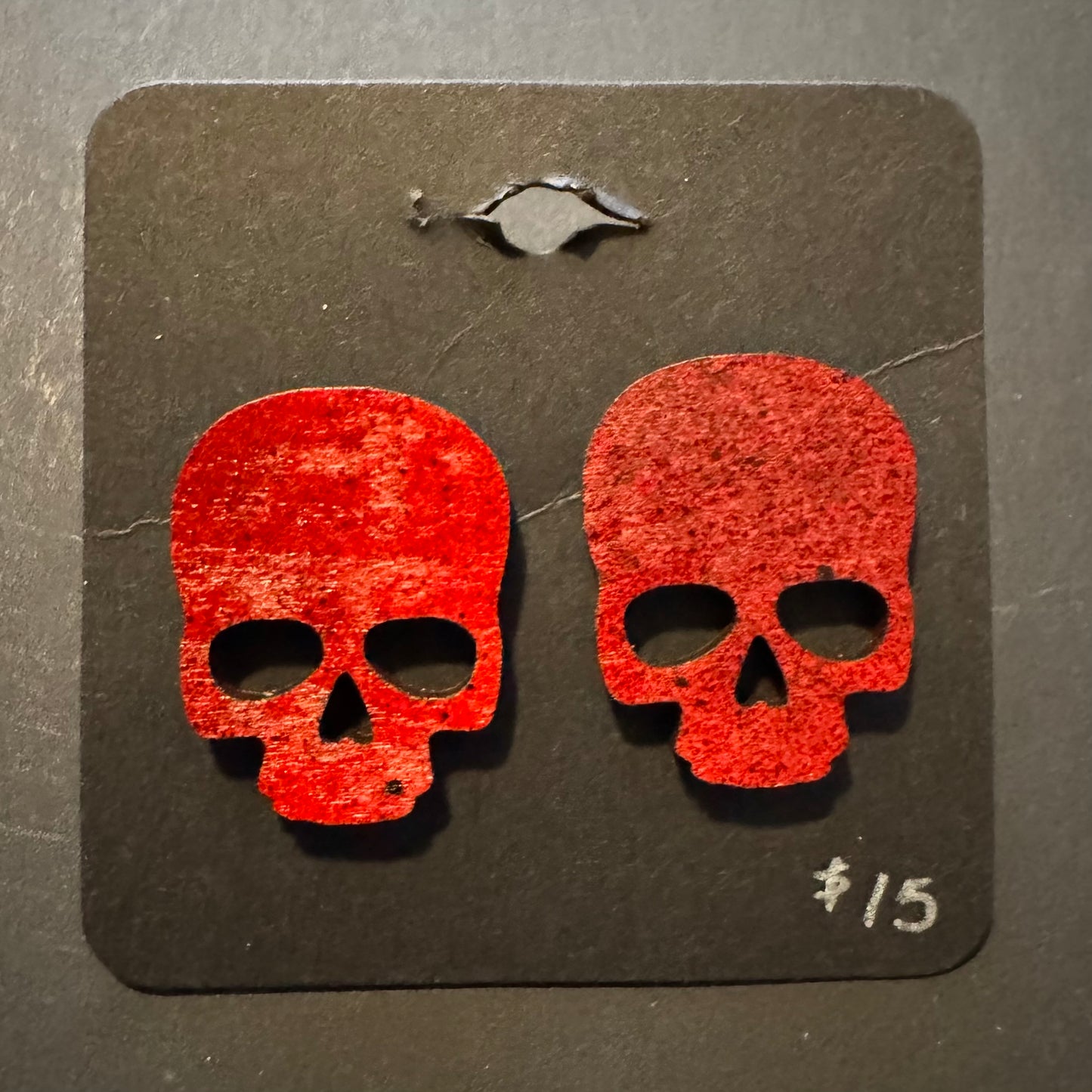 Skull Wood Earrings