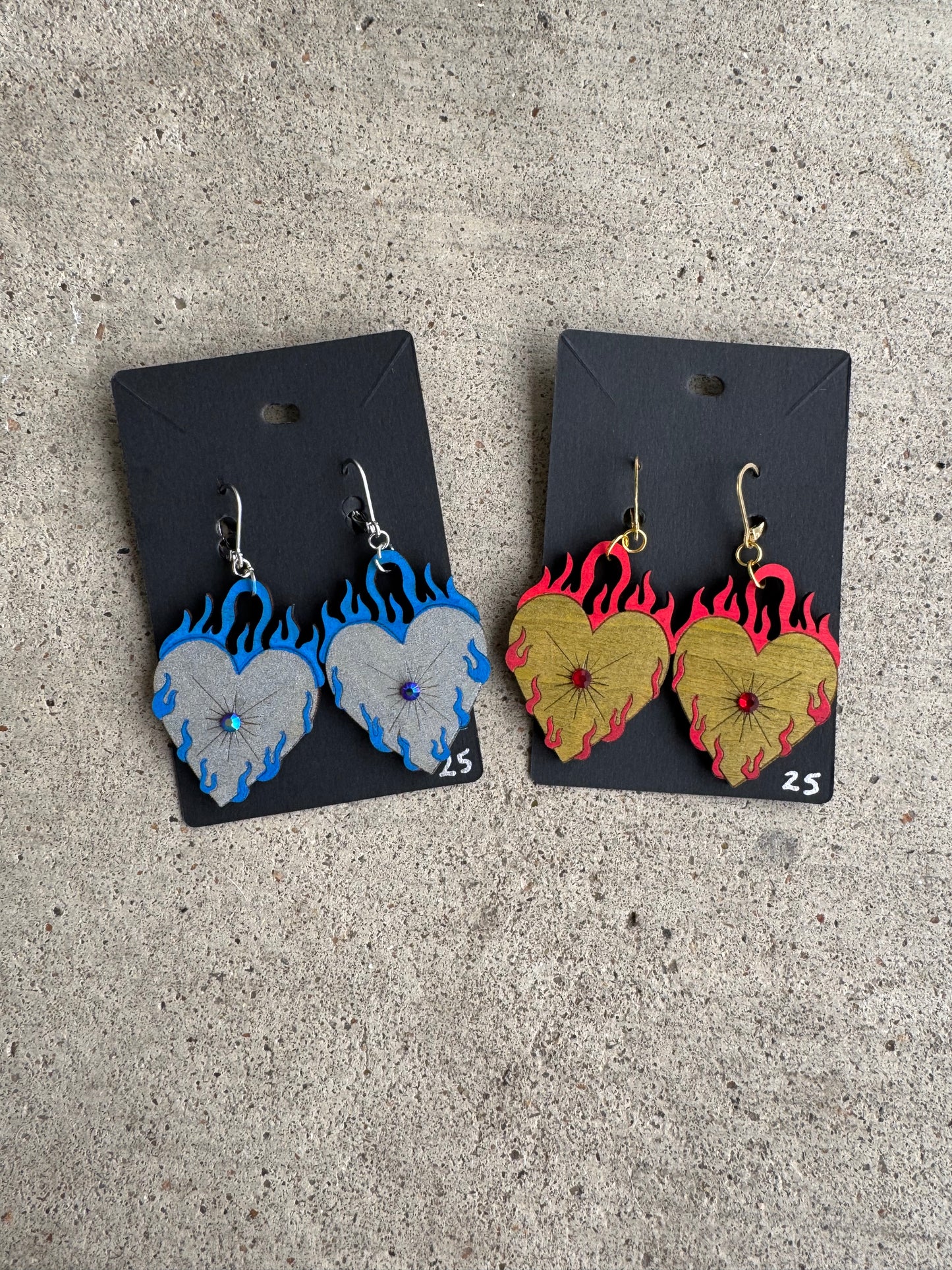 ACOTAR Wood Heart Earrings