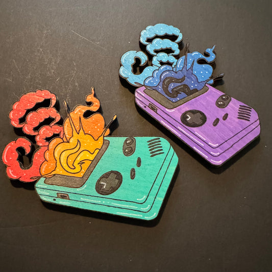 Gameboy Explosion Wood Magnets